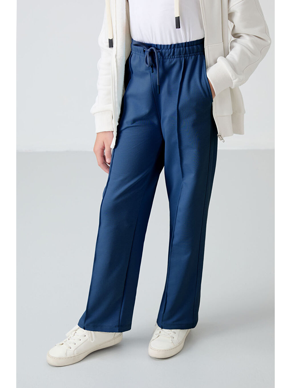 Standart Fit 2li Paket Açık Mavi-Parlament Kız Çocuk Eşofman Alt -75144-3