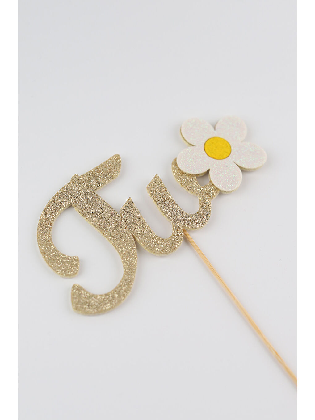 Sarı Altın Two Papatya Pasta Süsü-1