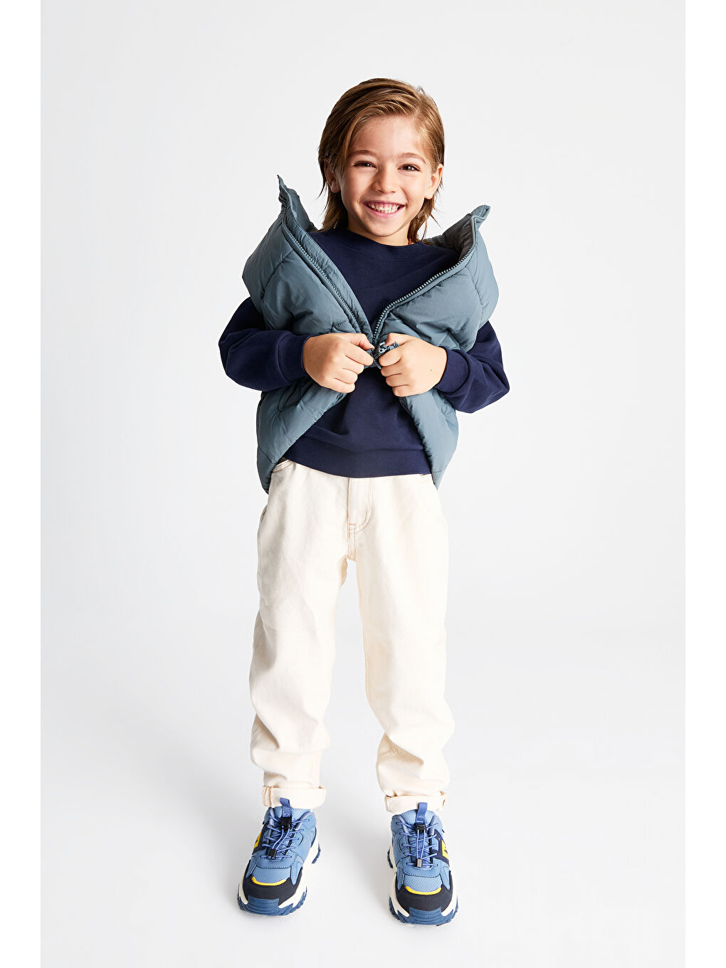 Mavi Kobalt Hafif Erkek Okul Öncesi Jean Spor Ayakkabı