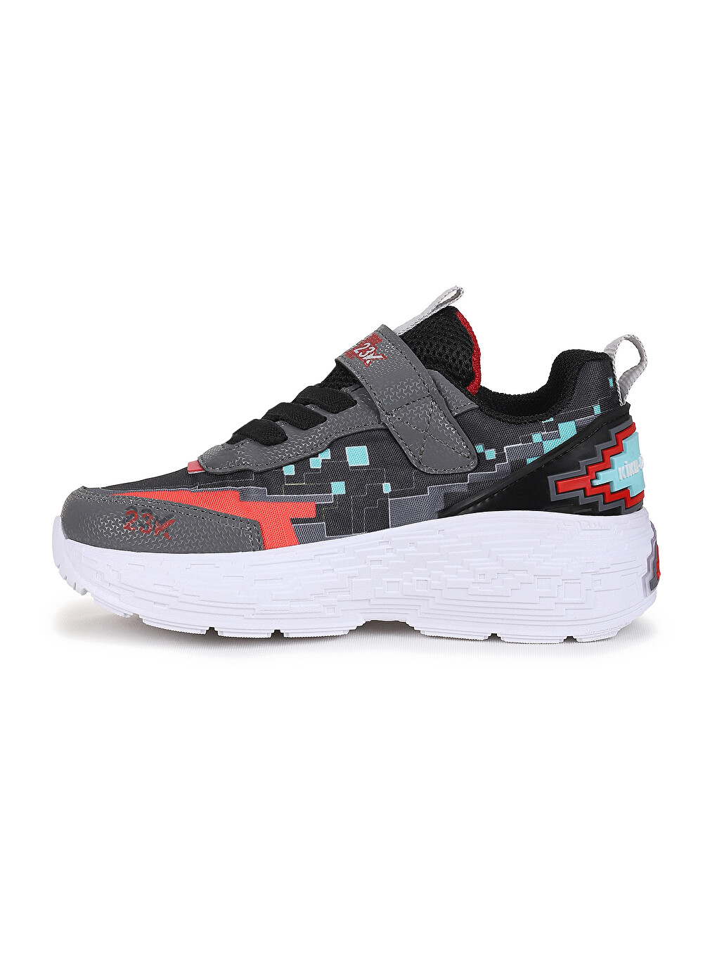Gri Craft Işıklı Günlük Cırtlı Erkek Çocuk Spor Ayakkabı-5