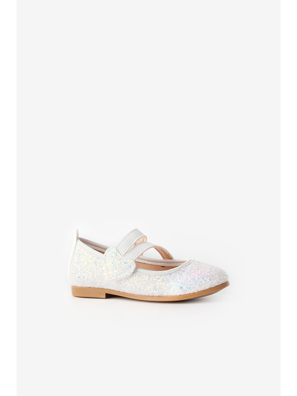 Beyaz Kalp Cırtlı Kız Çocuk Ayakkabı-1