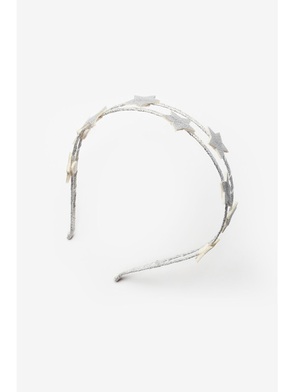 Gri Gümüş Minik Yıldızlı Kız Çocuk Taç-1