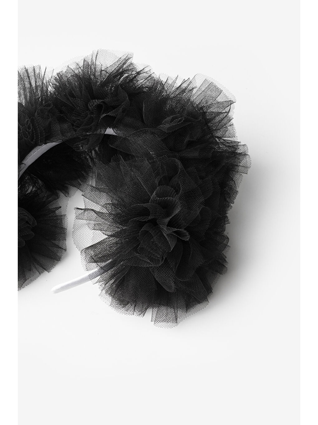 Siyah Tül Ponponlu Kız Çocuk Taç-1