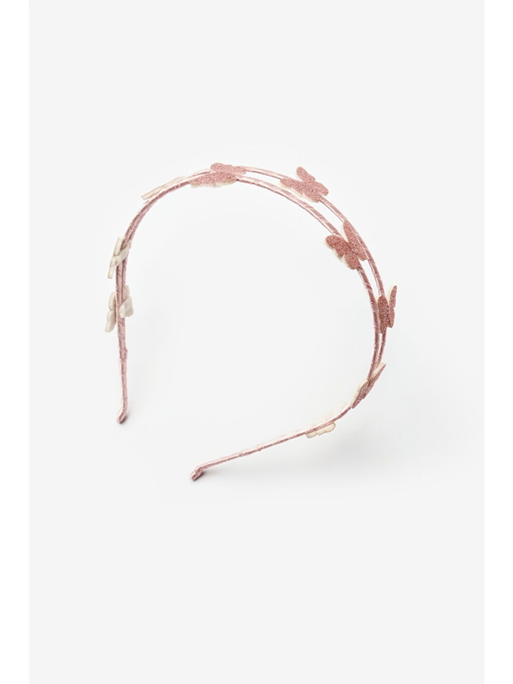 Pembe Rose Minik Kelebekli Kız Çocuk Taç-1