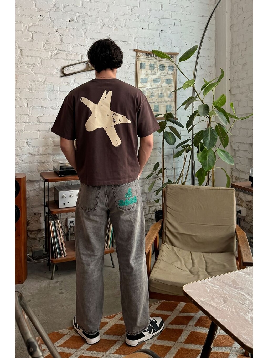 Boxy Star Kahverengi Premium T-shirt