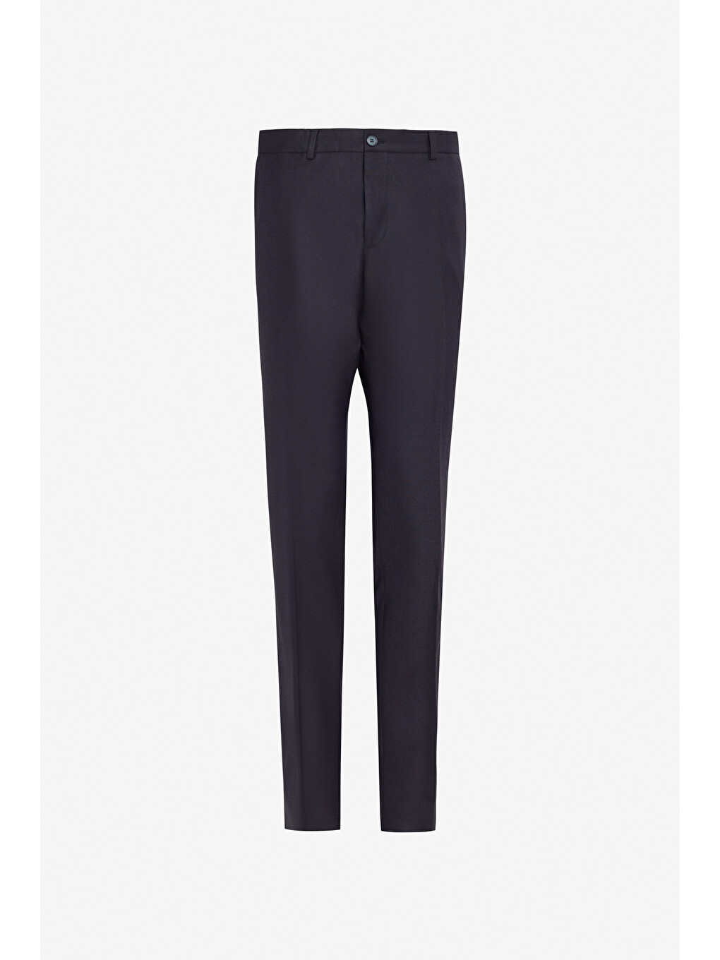 Erkek Lacivert Yünlü Slim Fit Dar Kesim Mono Yaka Kapak Cepli Takım Elbise-8