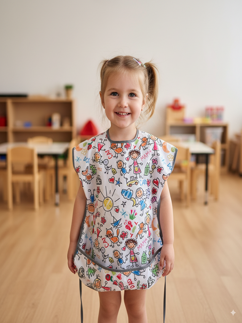 3-6 Yaş, Family, KISA Kollu, Sıvı Geçirmez Önlük, Makinede Yıkanabilir, Boya, Oyun Ve Yemek Zamanı-4