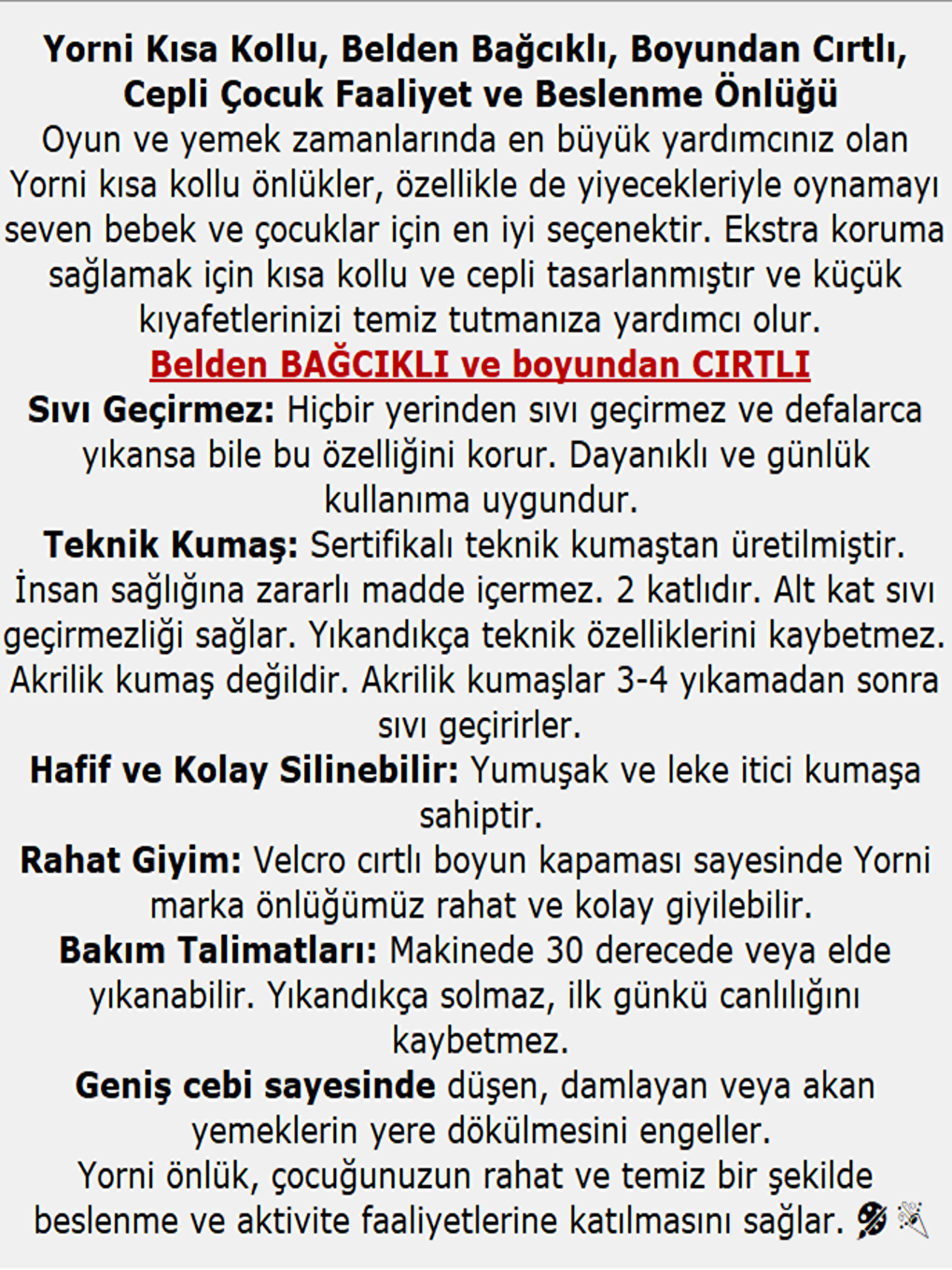 3-6 Yaş, Family, KISA Kollu, Sıvı Geçirmez Önlük, Makinede Yıkanabilir, Boya, Oyun Ve Yemek Zamanı-5