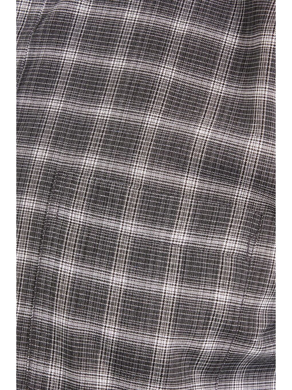 Karışık Erkek Regular Fit Klasik Kesim Düğmeli Yaka Küçük Kareli Pamuklu Gömlek-5