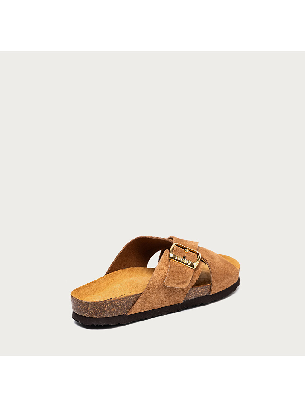 Kahverengi Kadın Terlik 17b3 Velour-s Suede Crossover-strap Slıders-2
