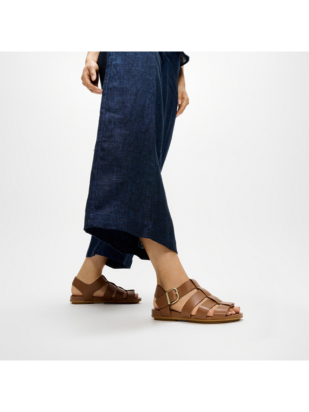 Kahverengi Kadın Sandalet A4b-001/c15 Gracıe Leather Fısherman Sandals-1