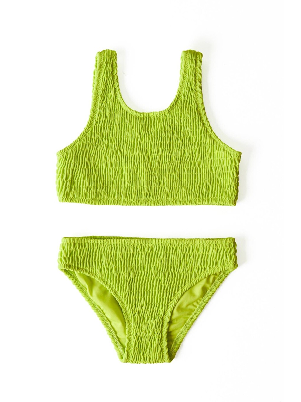 Kız Çocuk Yeşil Renkli Gipe Detaylı Bikini Takım-1