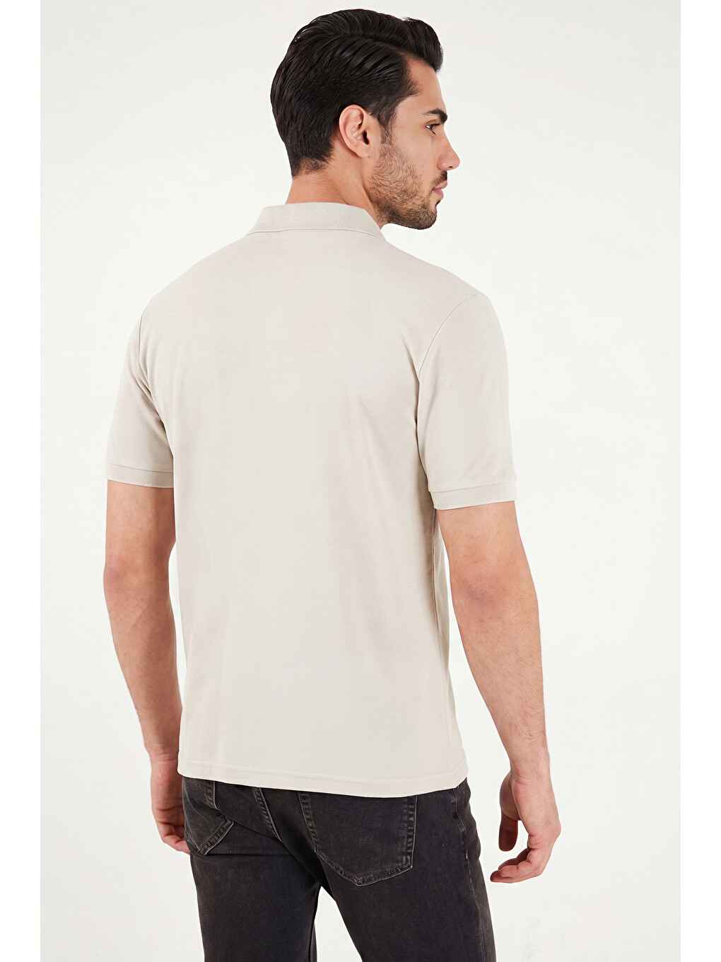 Bej Regular Fit Fermuarlı Polo T Shirt 5904069-6