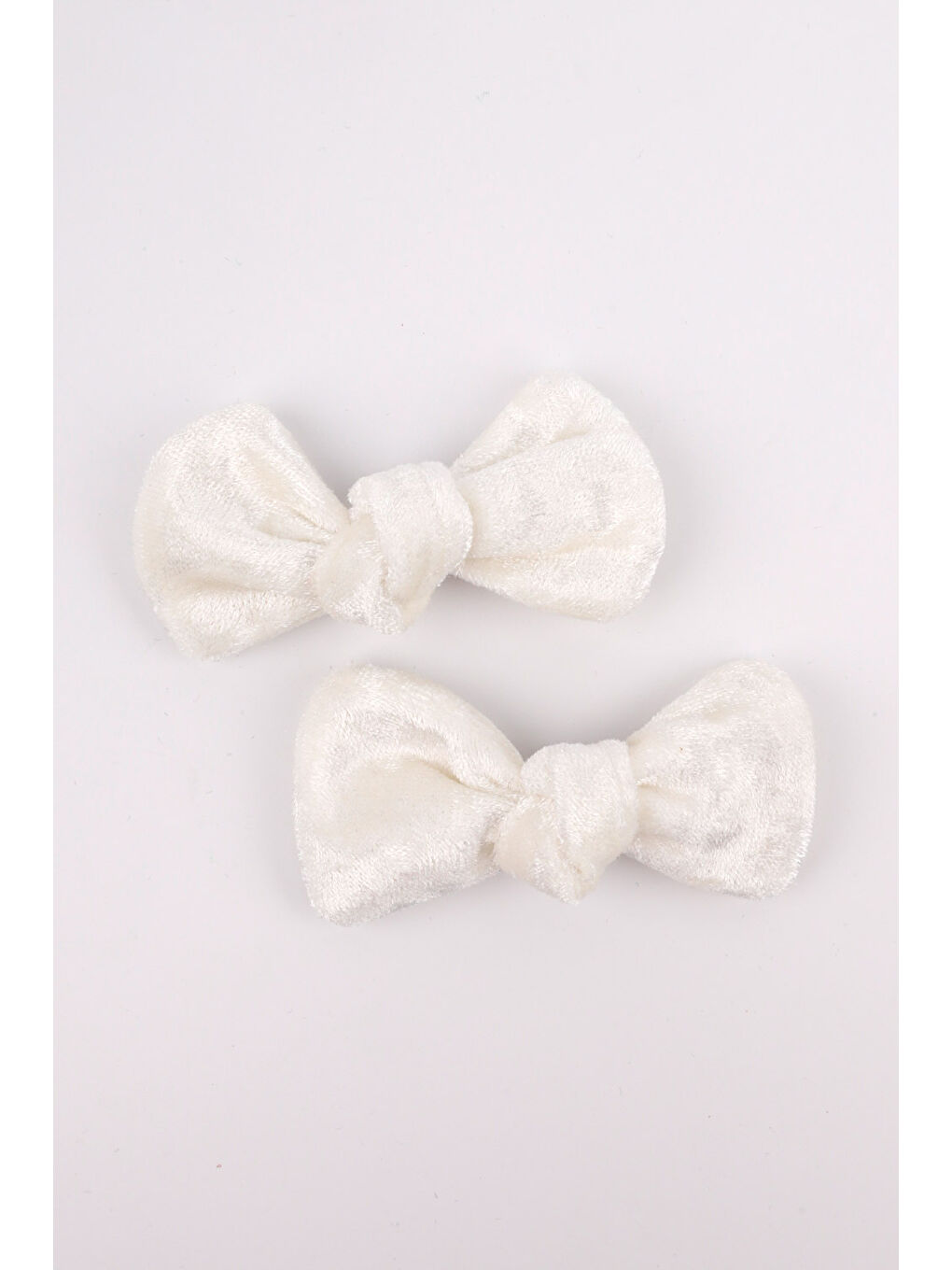 Beyaz 2'li Kadife Kız Çocuk Klips Toka-1