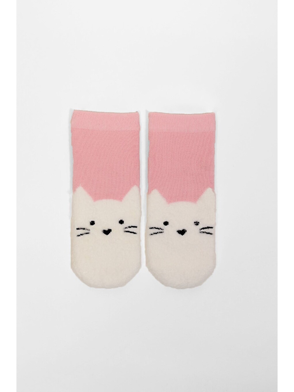 Kedi Desenli Bebek Soket Çorap Pembe