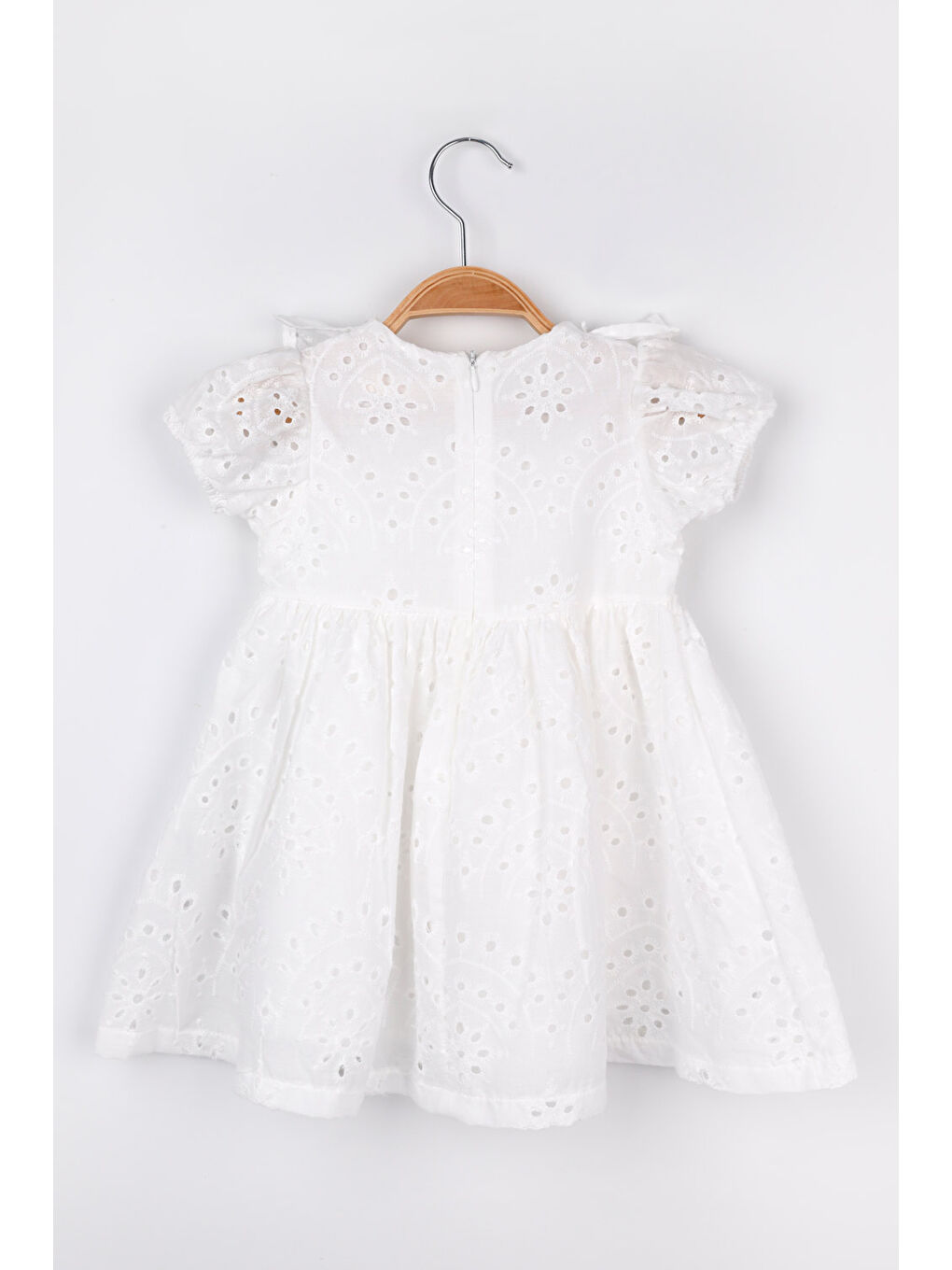 Ekru Fisto Dantelli Kız Çocuk Elbise - Cara-4