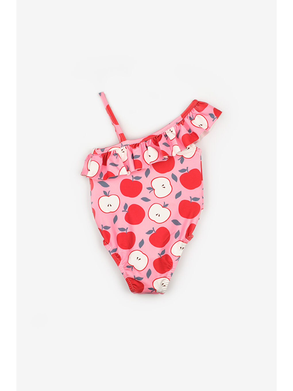 Pembe Elma Desenli Kız Çocuk Mayo-1