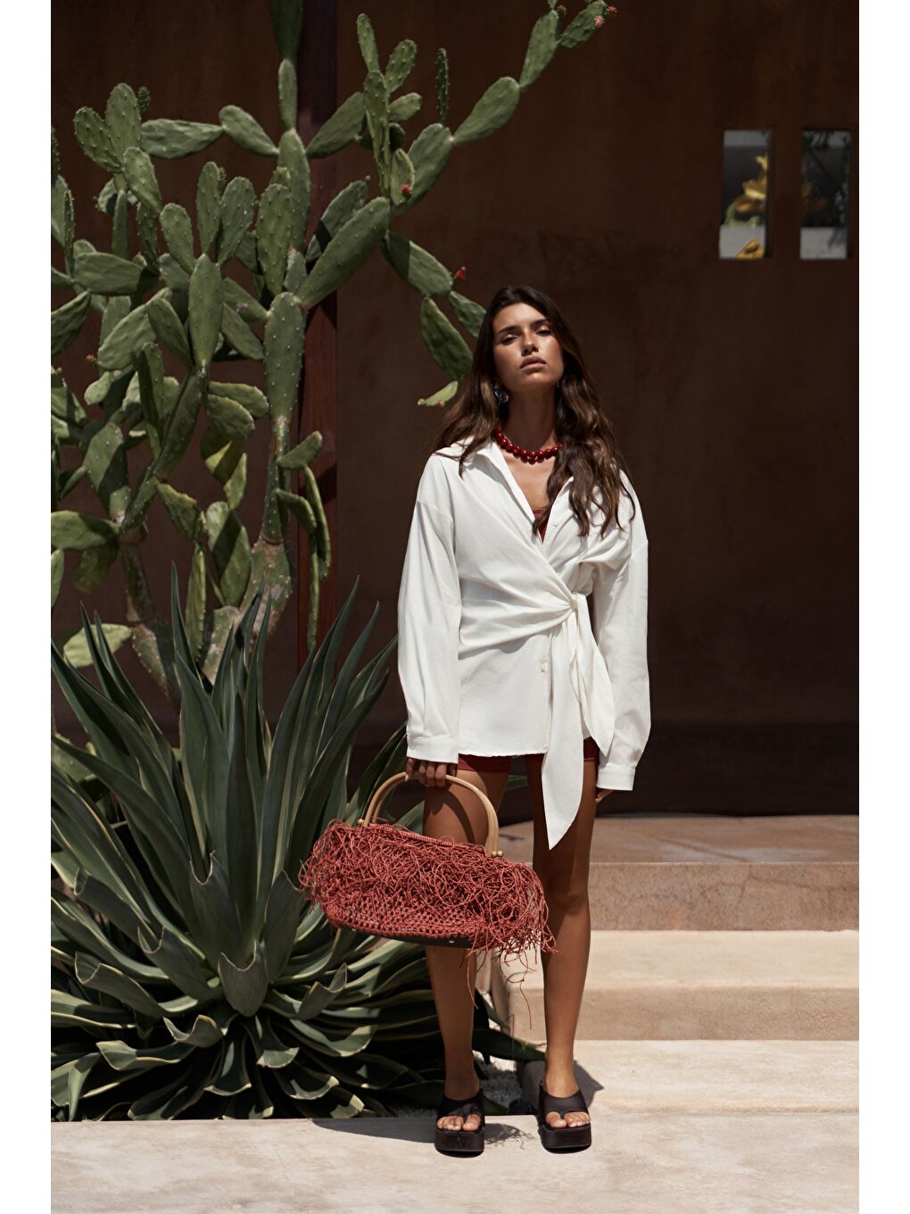 Ester Bağlamalı Ekru Gömlek-1