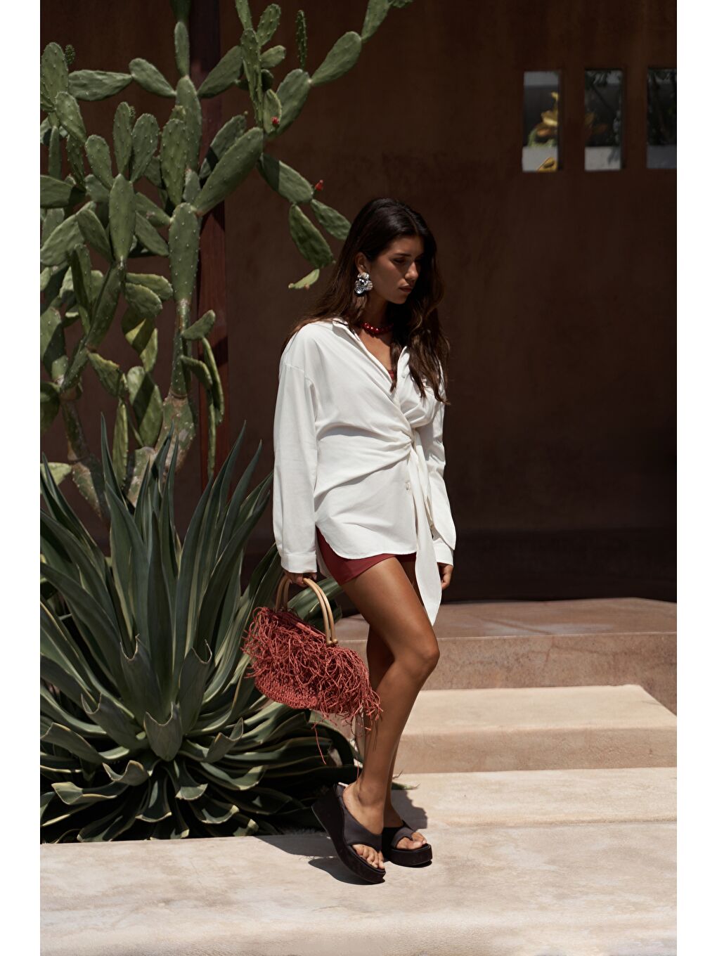 Ester Bağlamalı Ekru Gömlek-2