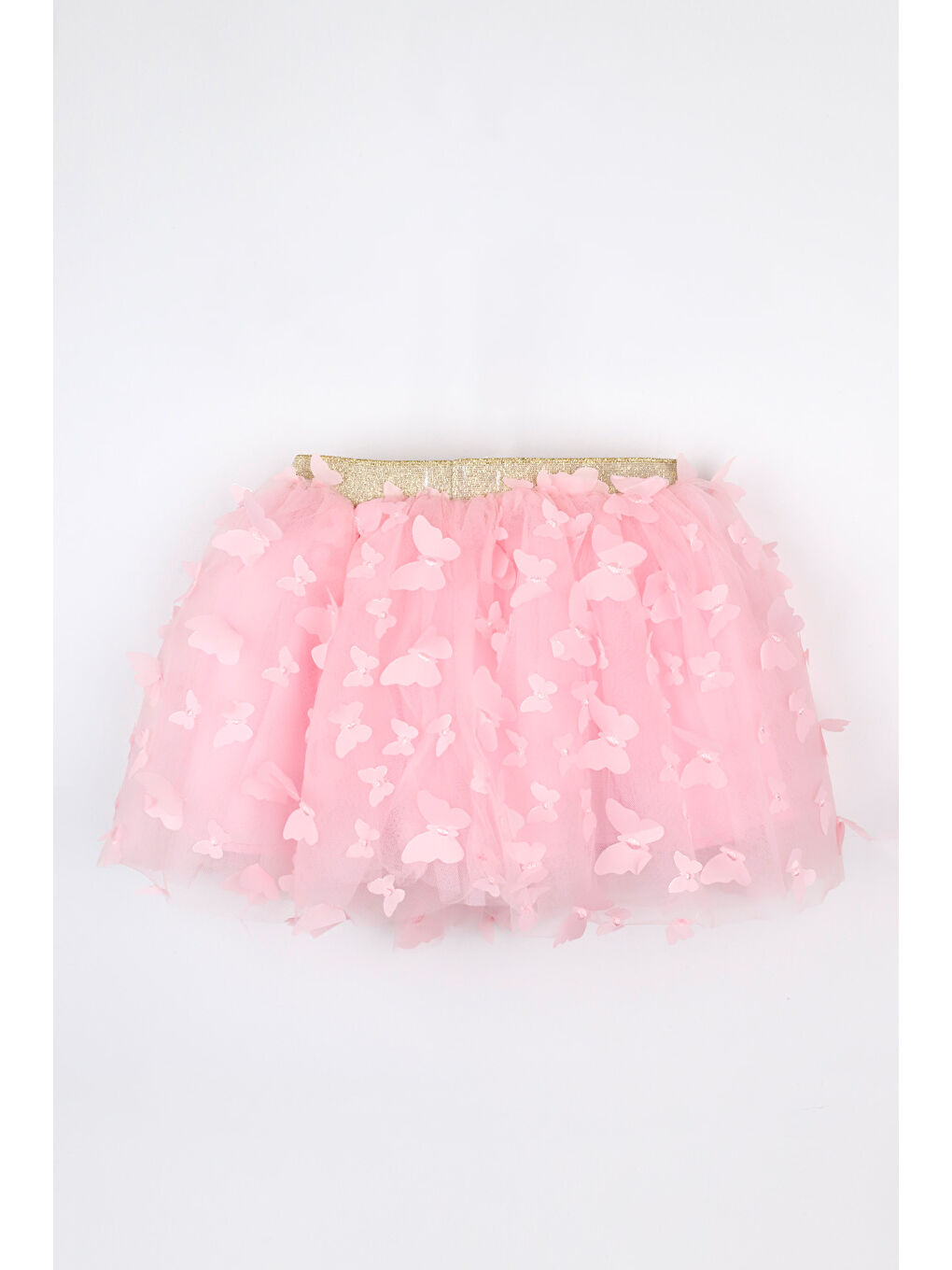 Pembe Kelebek Aplikeli Kız Çocuk Tül Etek - Pauline-3