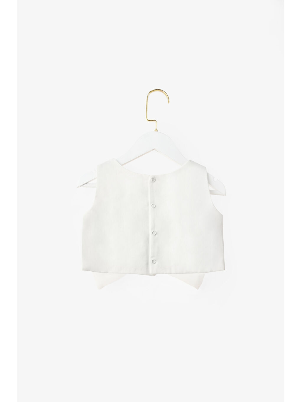 Ekru Fiyonk Detaylı Kız Çocuk Crop-1