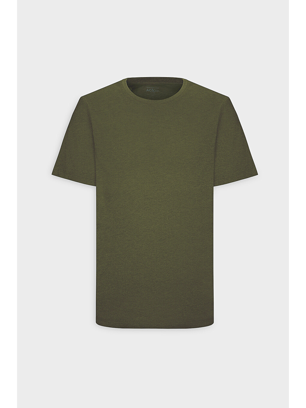 Erkek Haki Slim Fit Dar Kesim %100 Pamuk Bisiklet Yaka Kısa Kollu Tişört-10