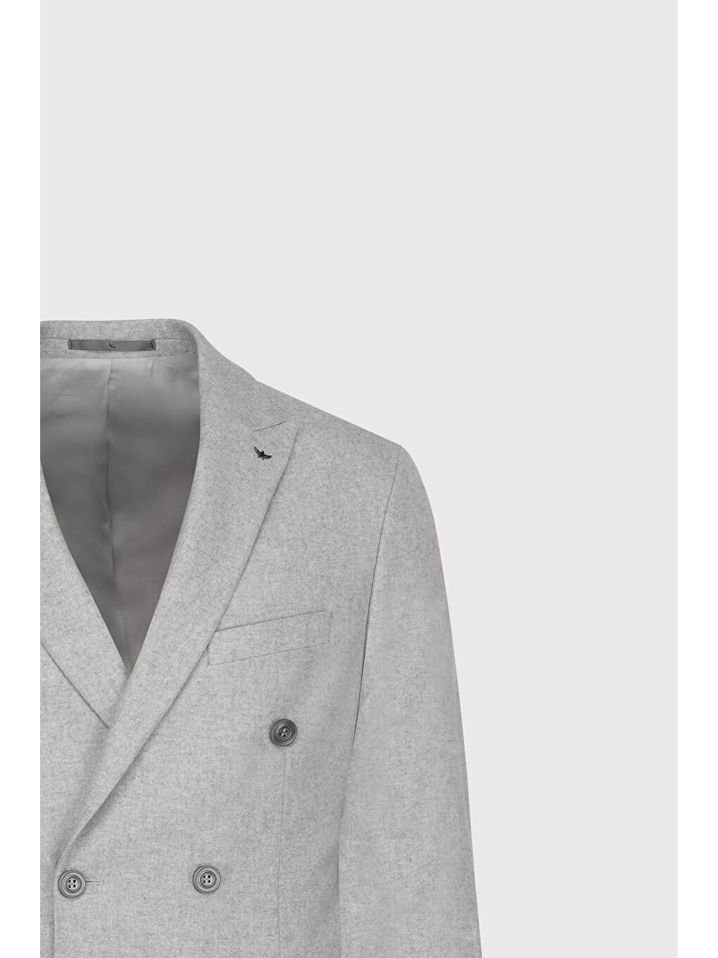 Bej Erkek Taş Yünlü Slim Fit Dar Kesim Kırlangıç Yaka Kapak Cepli Kruvaze Takım Elbise-11