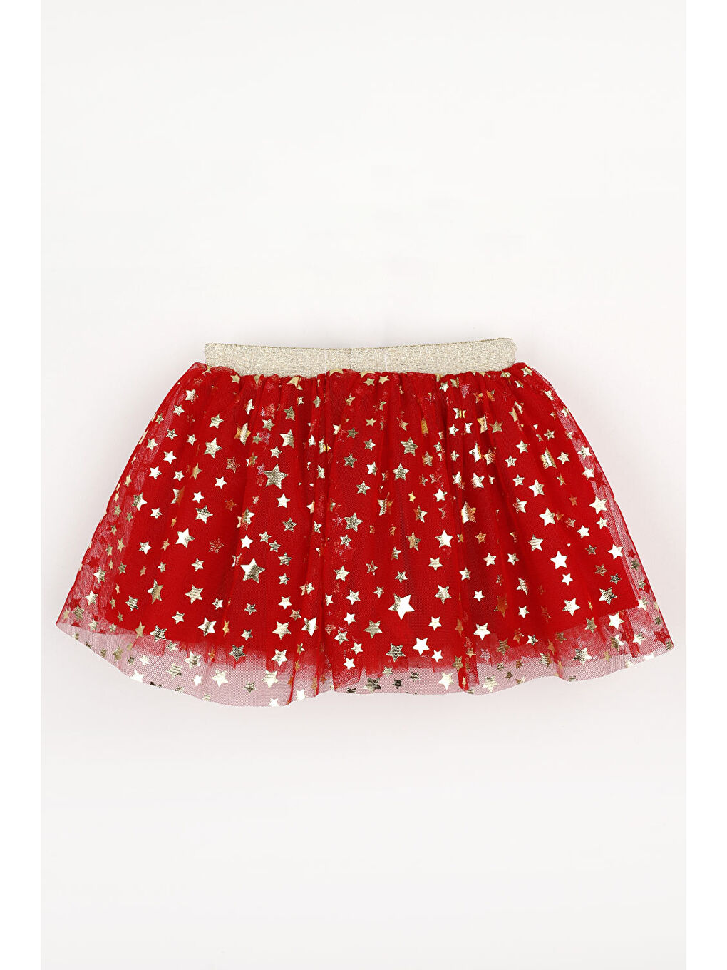 Kırmızı Yıldız Baskılı Kız Çocuk Tül Etek - Pauline-1