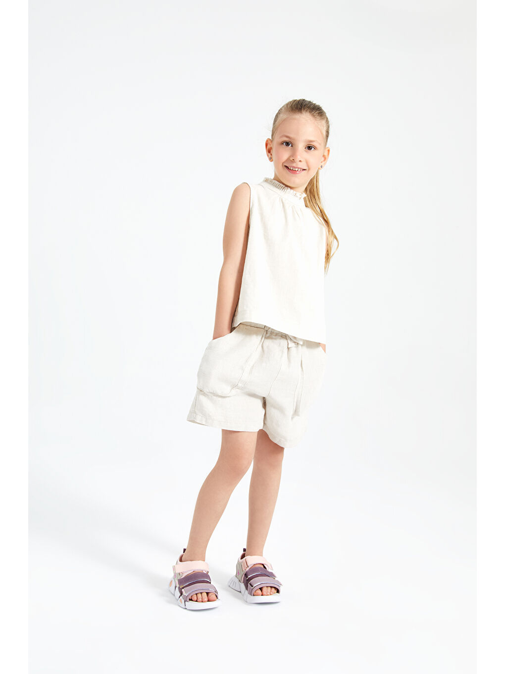 Pembe Gorbi Basic Kız Bebek Pudra Sandalet