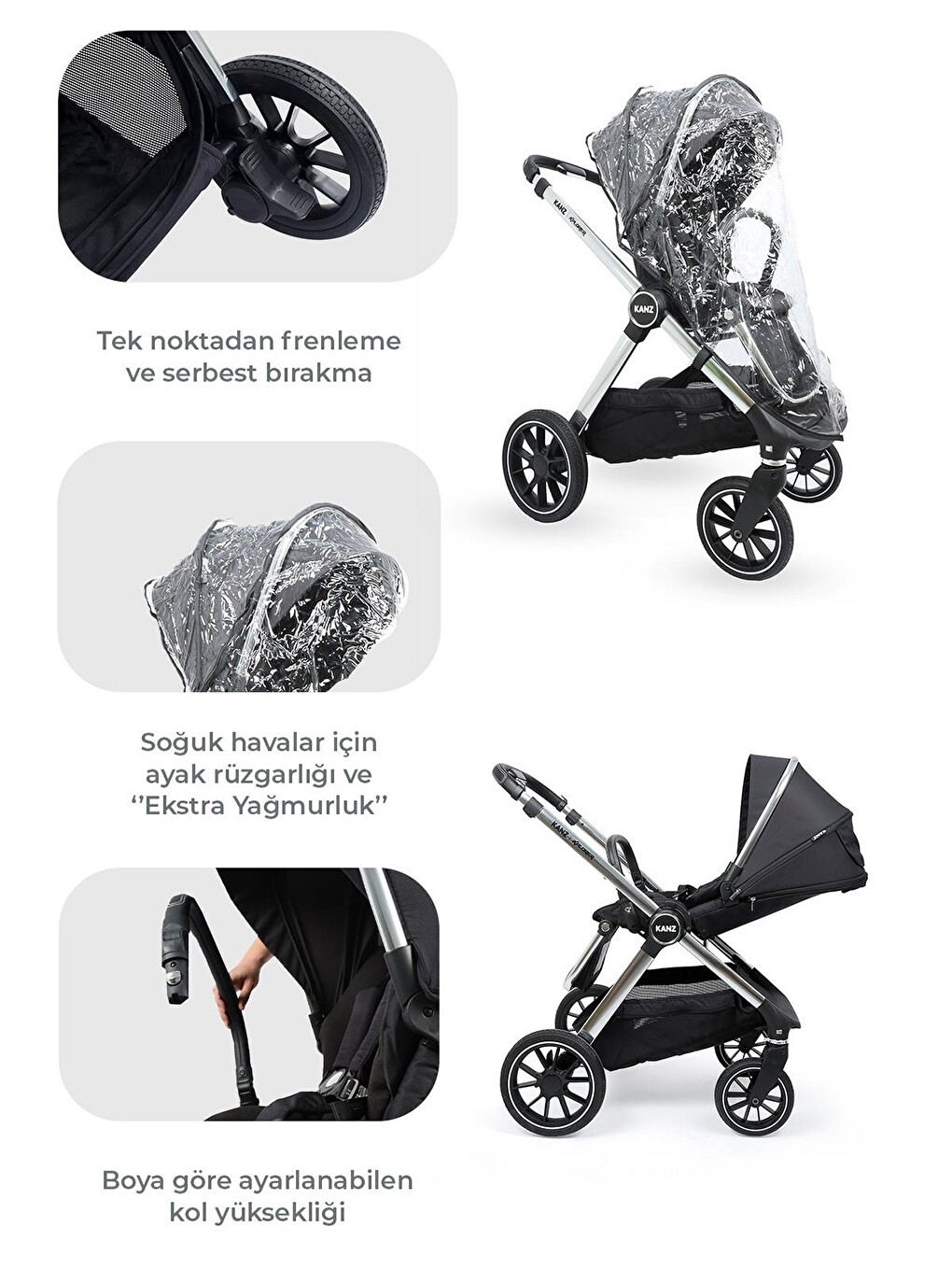 Explorer Travel Sistem Bebek Arabası - Siyah-3
