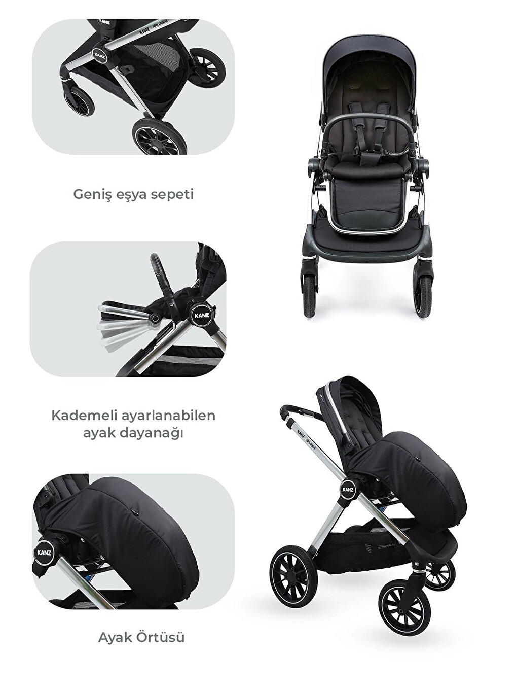 Explorer Travel Sistem Bebek Arabası - Siyah-4