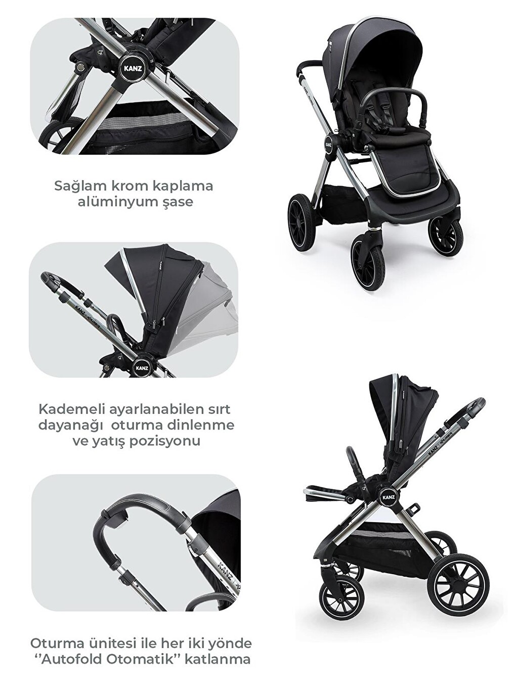 Explorer Travel Sistem Bebek Arabası - Siyah-6