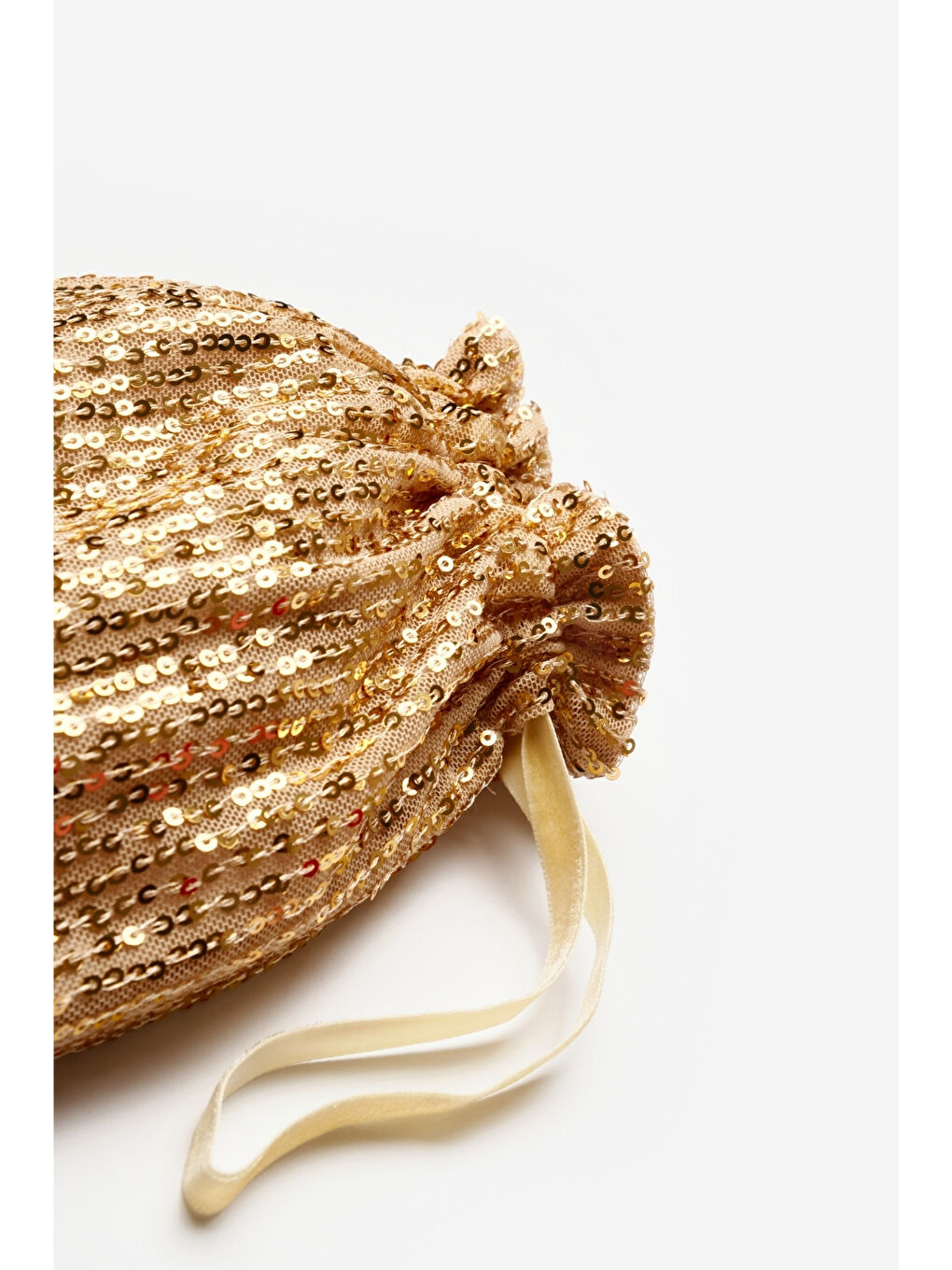 Sarı Altın Sıralı Pullu Kız Çocuk Çanta-1