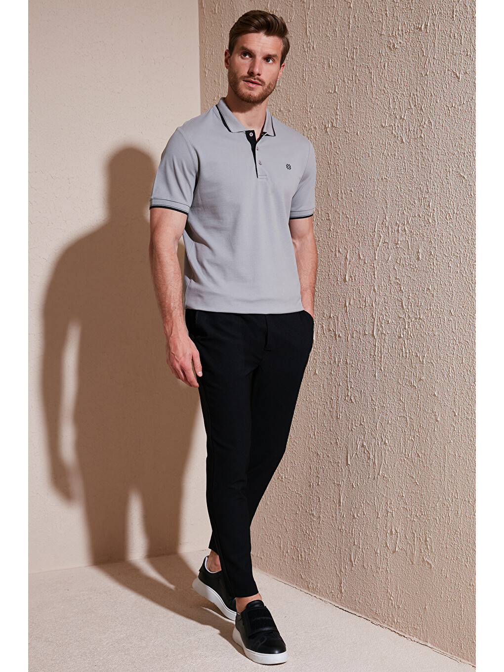 Bej Pamuklu Slim Fit Düğmeli 2'li Paket Polo Yaka T Shirt 5902118s2-2