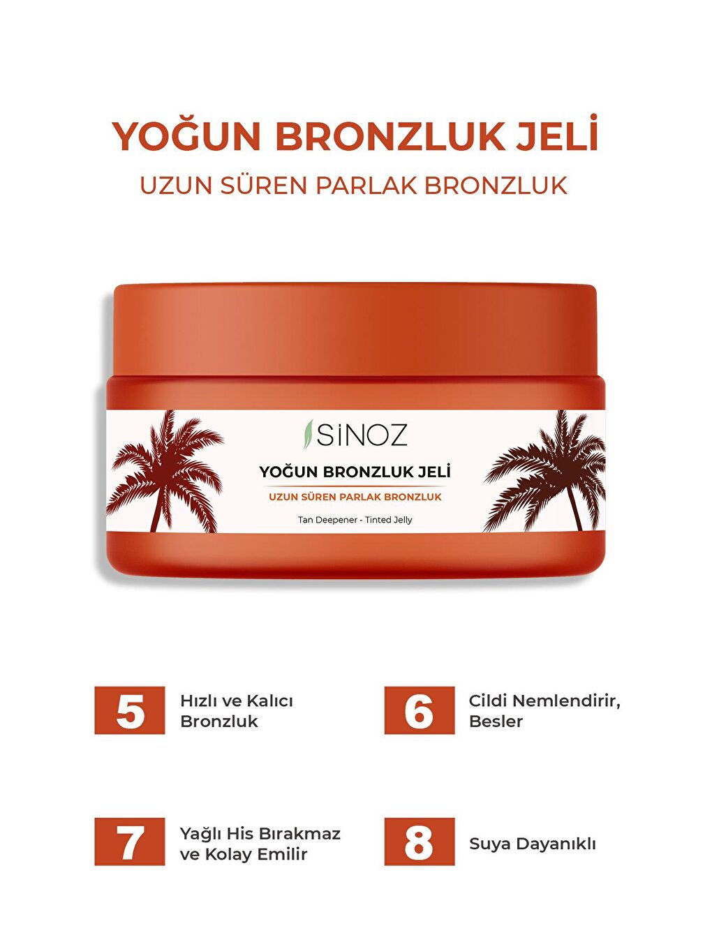 Sinoz Şeffaf Yoğun Bronzlaştırıcı Jel 200 ml Hindistan Cevizi Kakao Havuç Yağı Içeren - 3