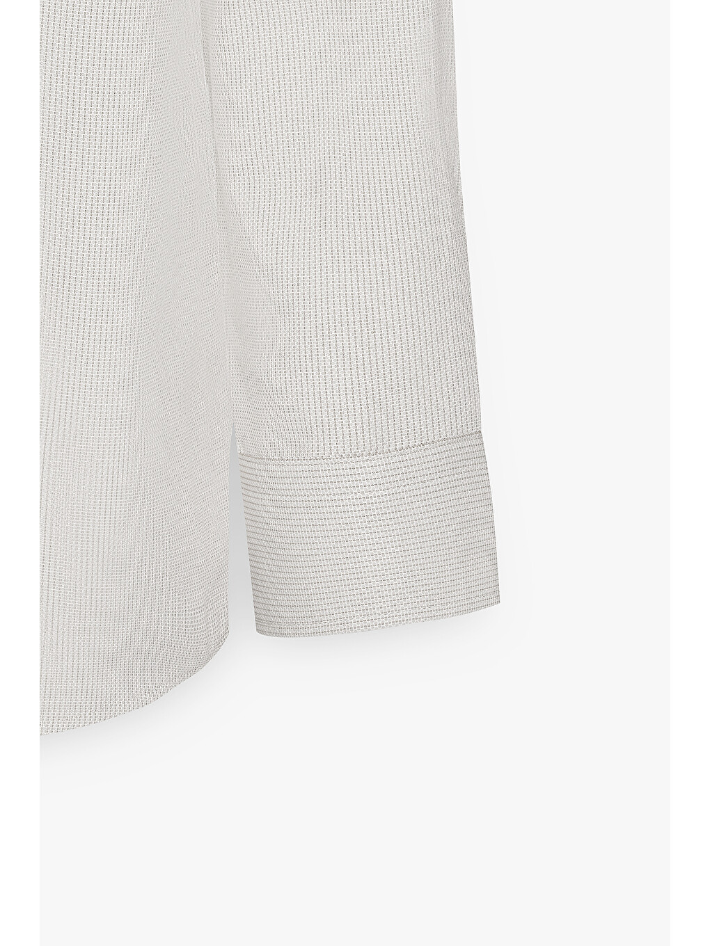 Erkek Bej Slim Fit Dar Kesim Düğmeli Yaka Armürlü Pamuklu Gömlek-7
