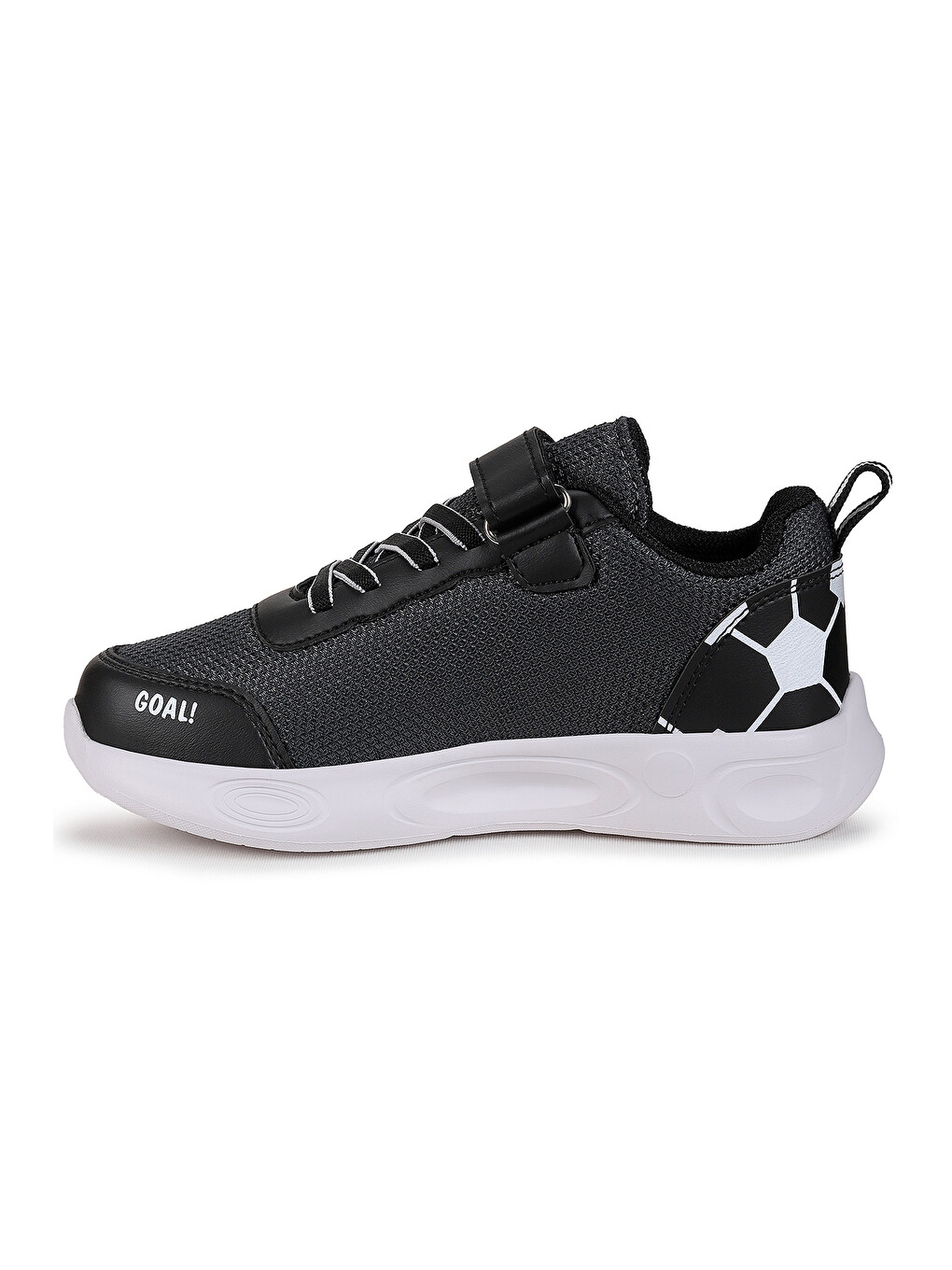 Siyah Velcro Işıklı Günlük Cırtlı Erkek Çocuk Spor Ayakkabı-5