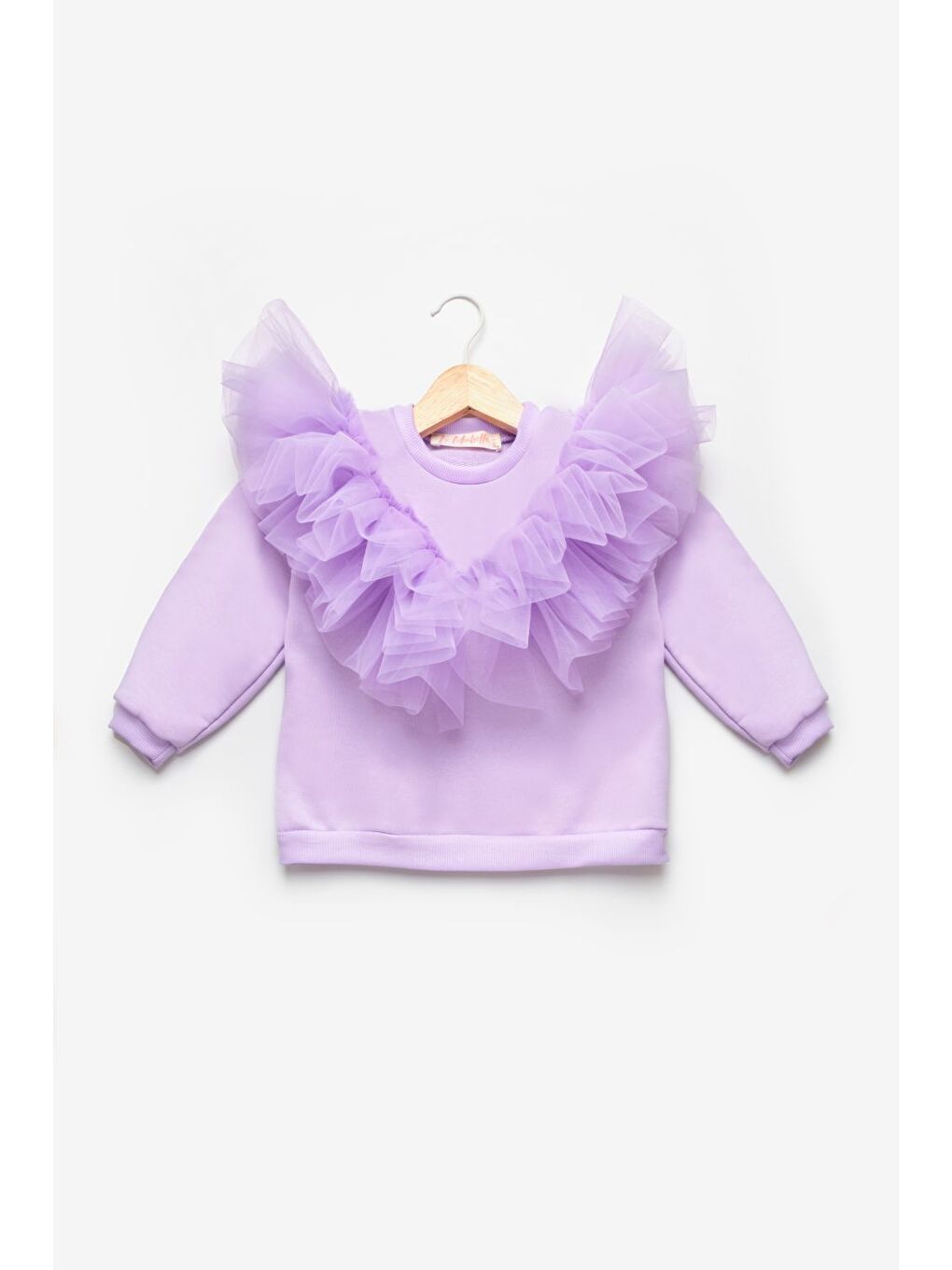 Lila Omuzları Tül Detaylı Kız Çocuk Eşofman Takımı - Malory-3