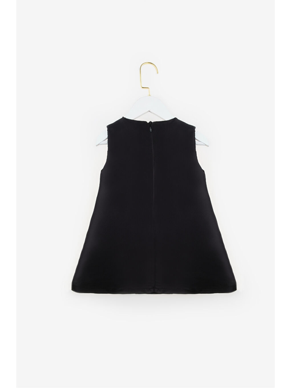 Siyah Etek Ucu Gül Detaylı Kız Çocuk Elbise - Paola-4