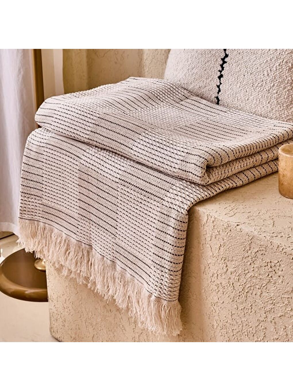 Soft Nemo Koltuk Şalı - Ekru / Bej - 180x220 cm-4