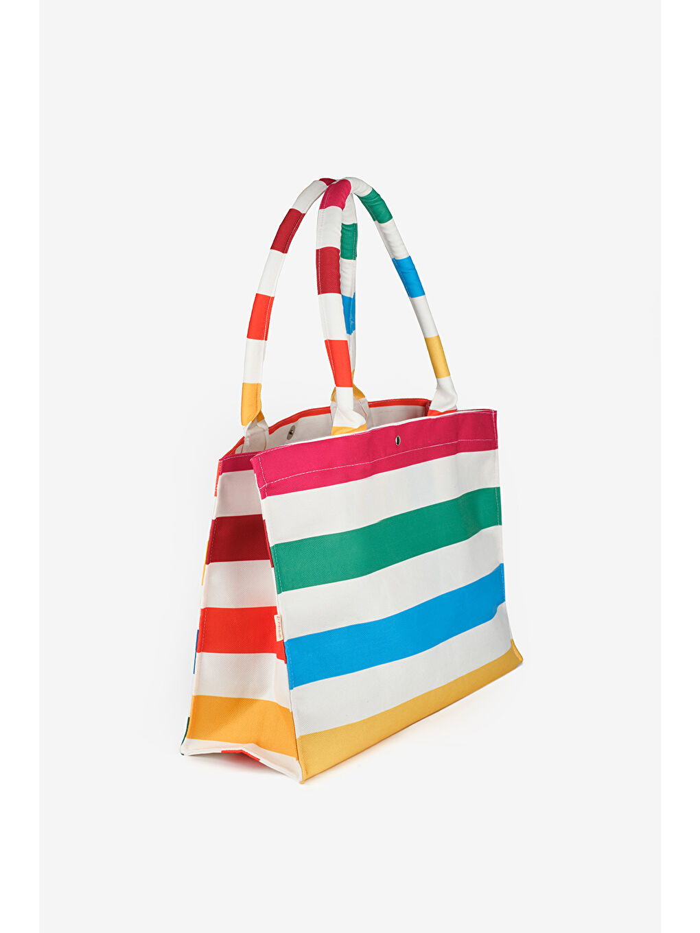 Karışık Çok Renkli Çizgili Kadın Plaj Çantası-1
