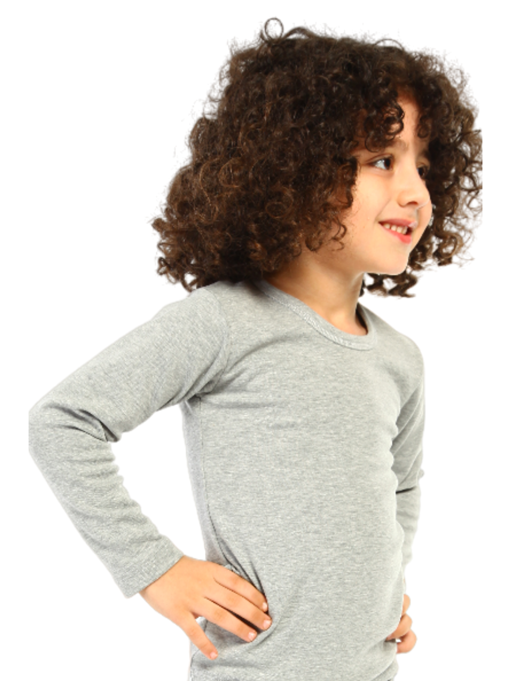 Erkek Çocuk Termal Uzun Kollu Üst İçlik Gri Melanj 6390-1