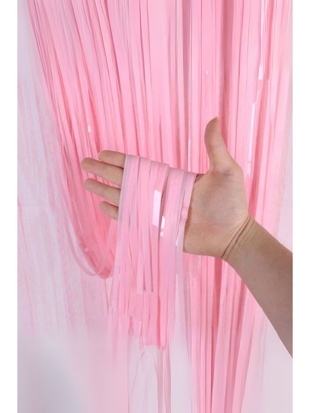 Pembe Saçak Perde Parti Süsü-1