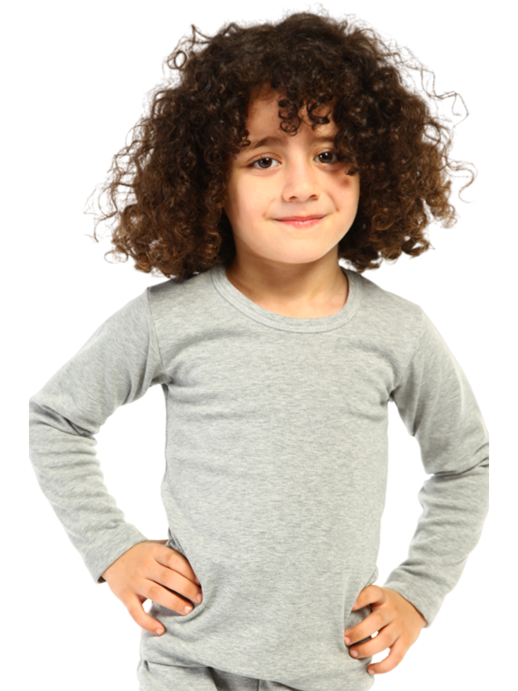 Erkek Çocuk Termal Uzun Kollu Üst İçlik Gri Melanj 6390-2