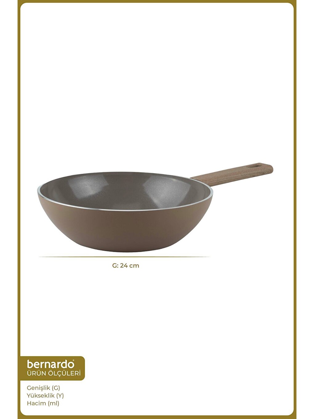 Natura Seramik Wok Tava Kahverengi 24cm-1