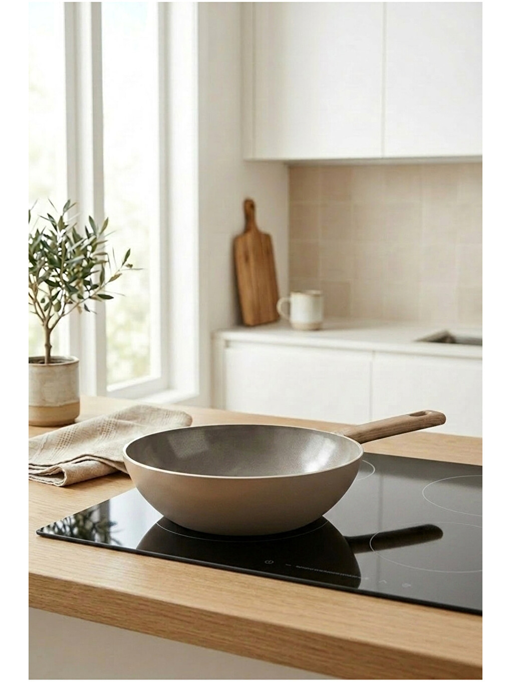 Natura Seramik Wok Tava Kahverengi 24cm-5