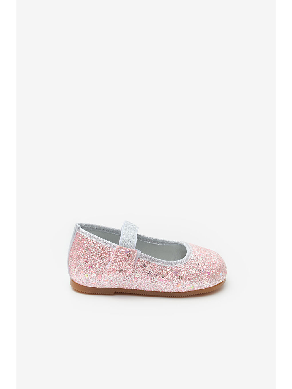 Pembe Kelebek Simli Kız Çocuk Babet Ayakkabı-1