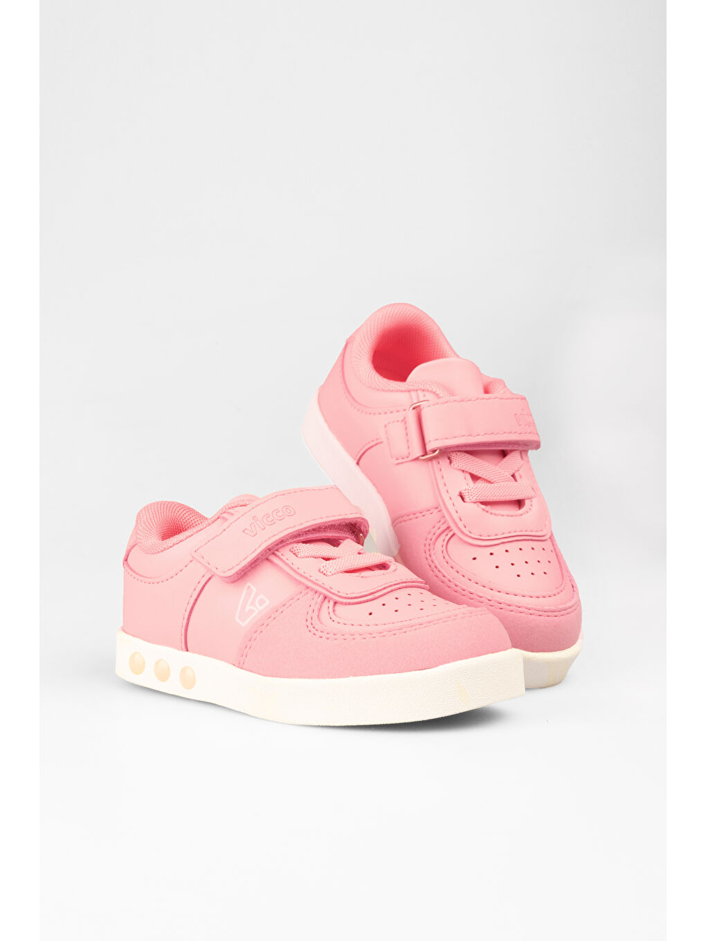 Pembe Sam Işıklı Kız Bebek Pudra/Pudra Sneaker-2