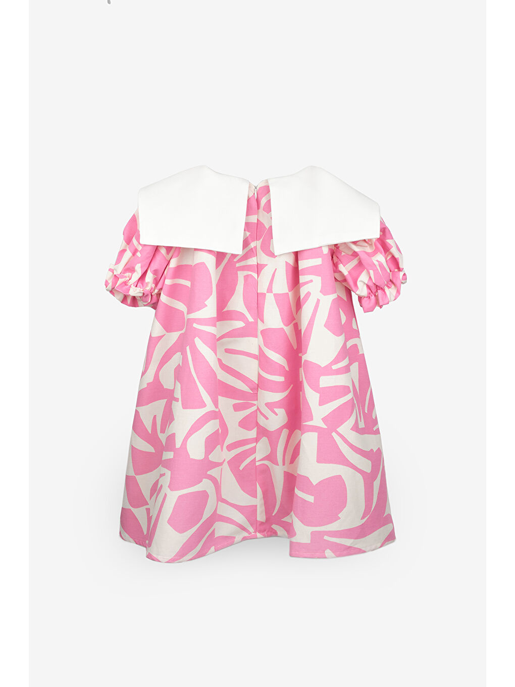 Pembe Yaprak Desenli Kız Çocuk Elbise - Bloom-1