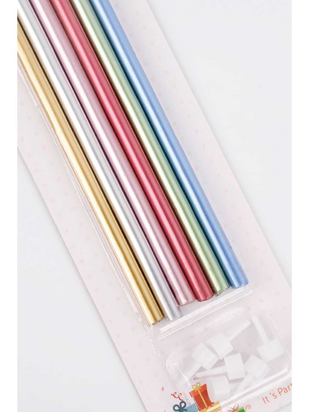 Karışık Çok Renkli Metalik 6'lı Doğum Günü Mumu-1